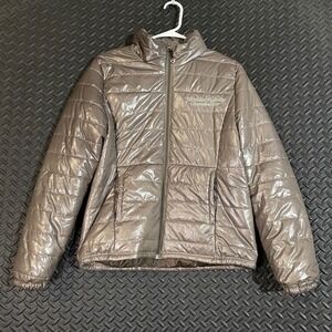 UFC Brown Full Zip Puffer Jacket‎ Women's Size Medium